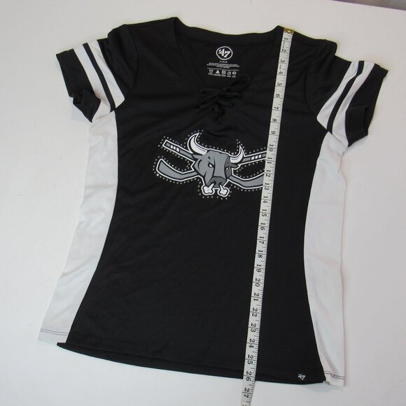’47 Official Site San Antonio Rampage Women's Lace-Up V-Neck Shirt Size L - Picture 6 of 6